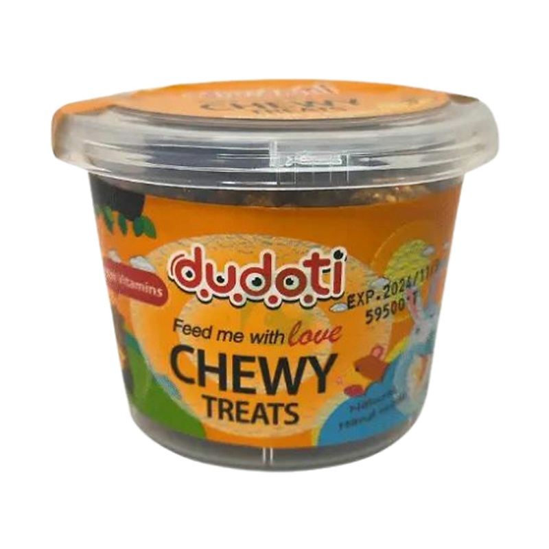 تشویقی پلت یونجه مخصوص جونده دودوتی با طعم موز و هویج Dudoti Rodent Treat Banana Carrot وزن 100 گرمی