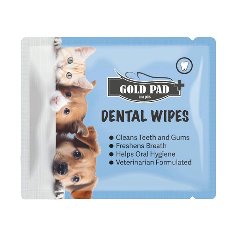 پد مرطوب دندان حیوانات خانگی گلد پد GoldPad Dental Wet Wipes بسته 100 عددی