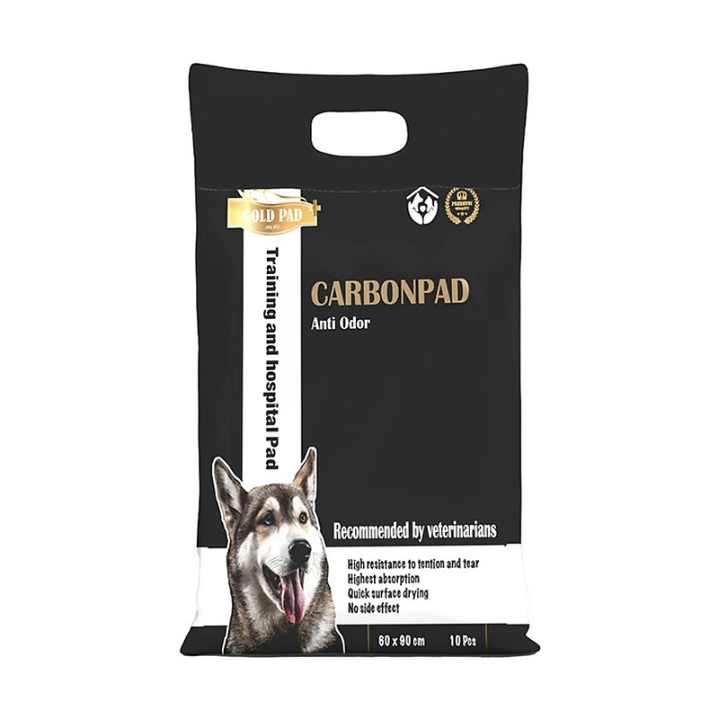 زیرانداز بهداشتی حیوانات گلد پد کربن GoldPad Anti Odor Carbon بسته 10 عددی