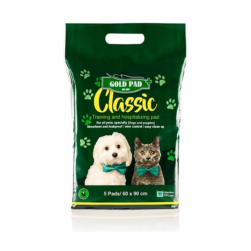پد بهداشتی سگ و گربه گلد پد کلاسیک سوپرپریمیوم GoldPad Classic Hygienic بسته ۵ عددی