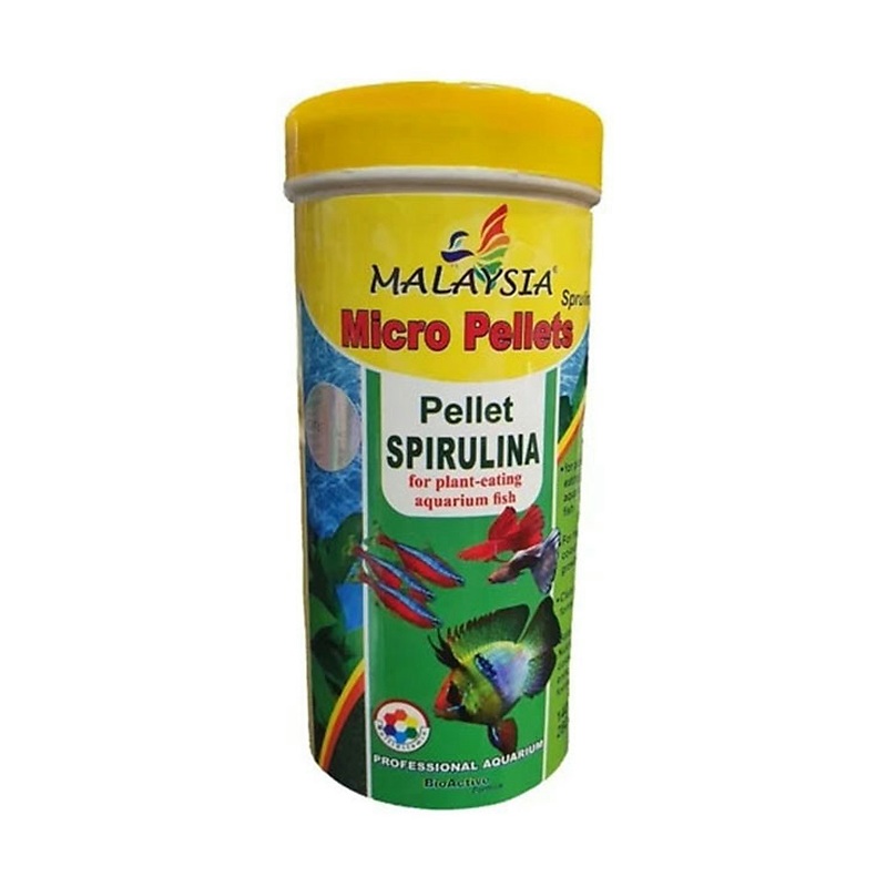 غذای ماهی میکرو پلت مالزی حاوی اسپیرولینا Malaysia Micro Plate Spirulina وزن ۱۴۰ گرم