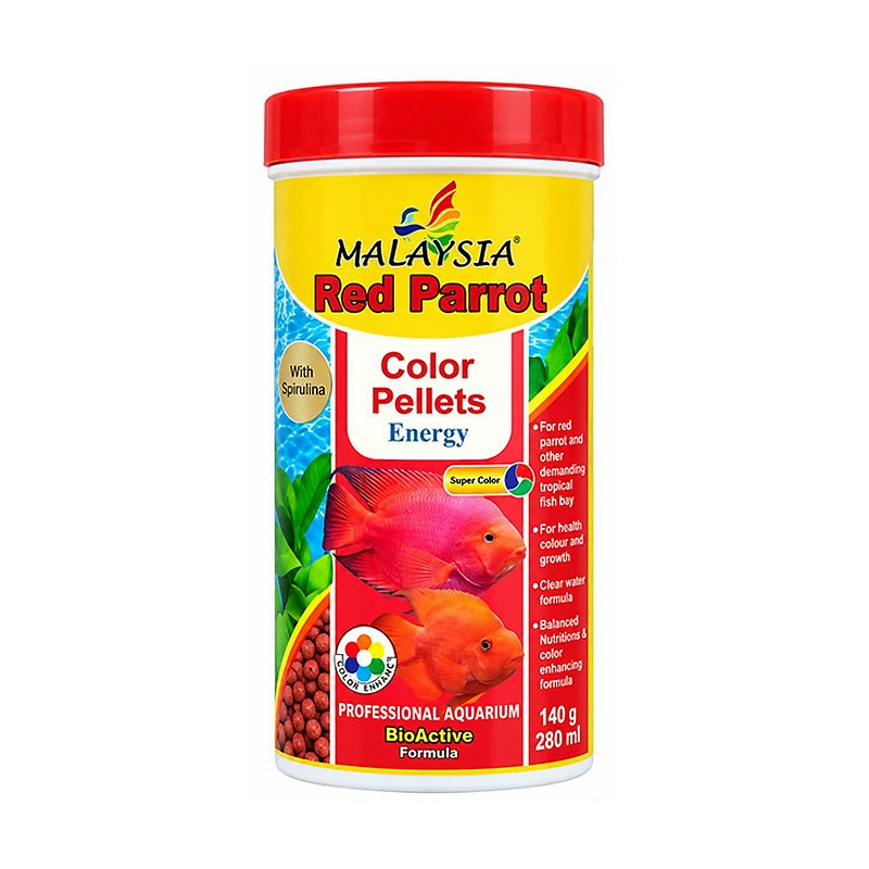 غذای ماهی رد پرت کالر مالزی Malaysia Red Parrot Color وزن ۱۴۰ گرم