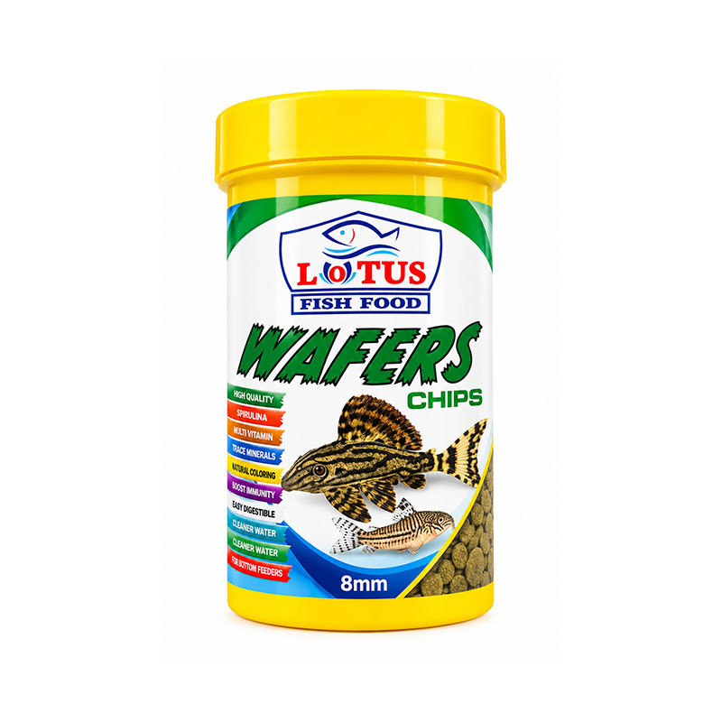 غذای ماهی کف خوار ویفر لوتوس Lotus Wafers Chips حجم ۱۰۰ میلی‌لیتر