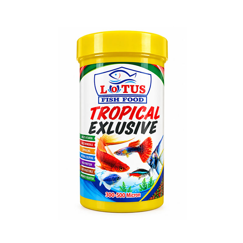 غذای ماهی تروپیکال اکسلوسیو لوتوس Lotus Tropical Exclusive حجم ۲۵۰ میلی‌لیتر