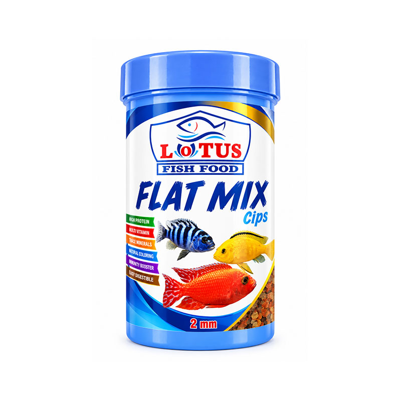 غذای ماهی فلت میکس لوتوس Lotus Flat Mix Cips حجم ۲۵۰ میلی‌لیتر