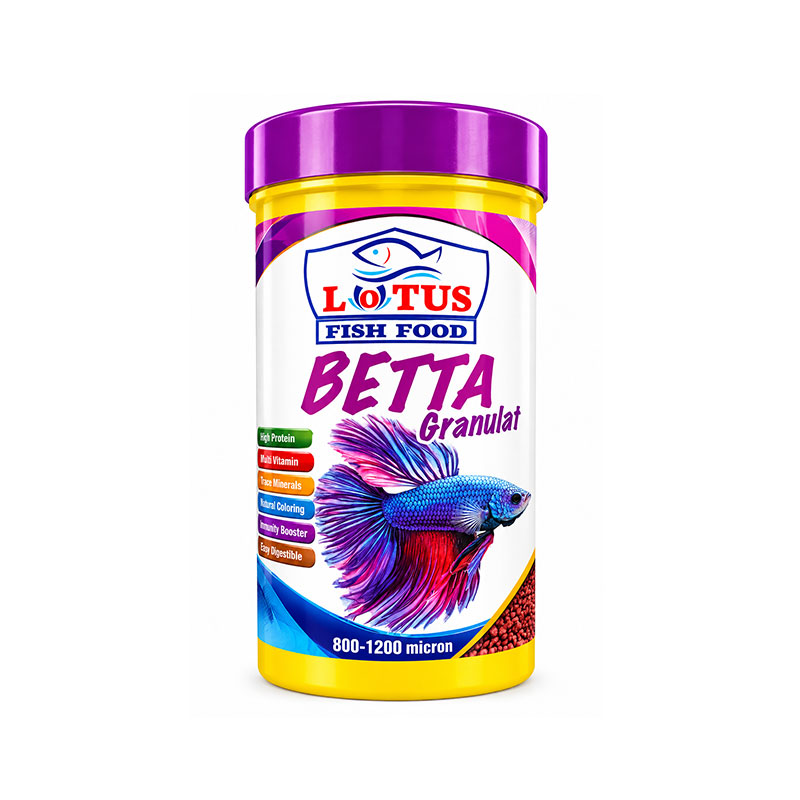 غذای ماهی فایتر بتا لوتوس Lotus Betta Granulat حجم ۲۵۰ میلی‌لیتر