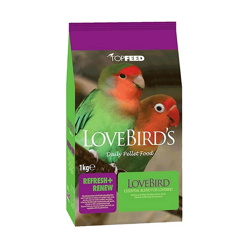 غذای خشک طوطی برزیلی تاپ فید TopFeed LoveBirds وزن 1 کیلوگرم