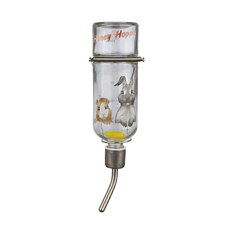 آبخوری جوندگان تریکسی Trixie Honey & Hopper Glass Water Bottle حجم 500 میلی لیتری