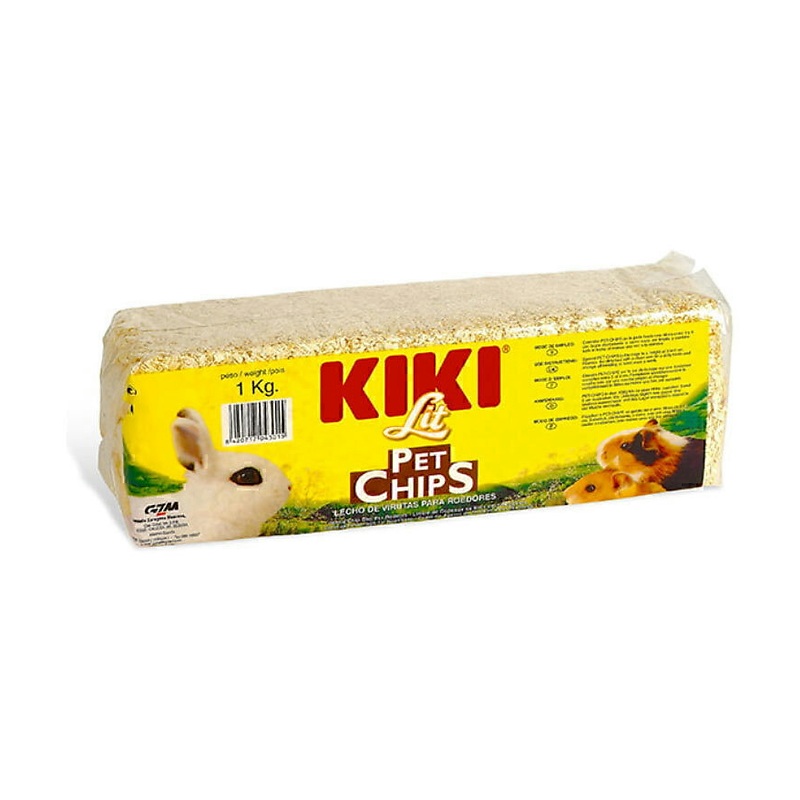 پوشال چیپسی بستر جوندگان کیکی Kiki Lit Pet Chips وزن 1 کیلوگرم