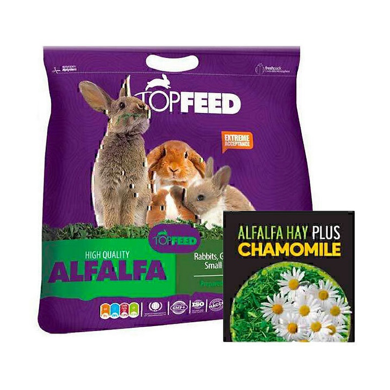 یونجه جوندگان همراه با بابونه تاپ فید Topfeed Alfalfa Plus Chamomile وزن 1 کیلوگرم