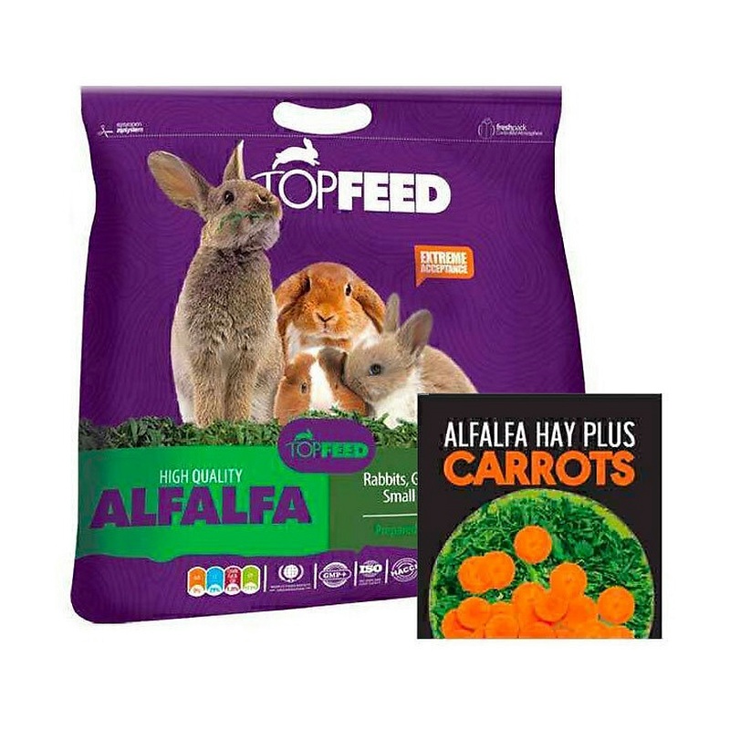 یونجه جوندگان همراه با هویج تاپ فید Topfeed Alfalfa Plus Carrots وزن 1 کیلوگرم