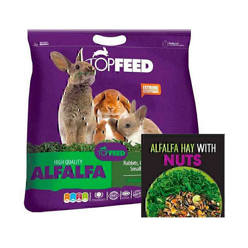 یونجه جوندگان همراه با آجیل تاپ فید Topfeed Alfalfa Plus Nuts وزن 1 کیلوگرم