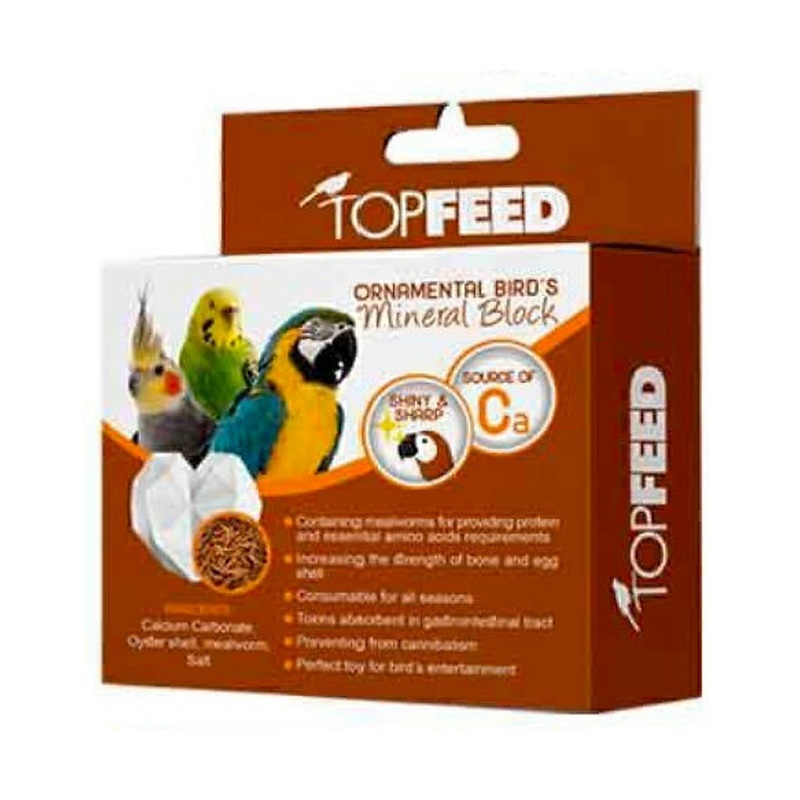 بلوک معدنی همراه با میل ورم پرندگان تاپ فید Topfeed Mineral Block With Mealworm وزن 100 گرم