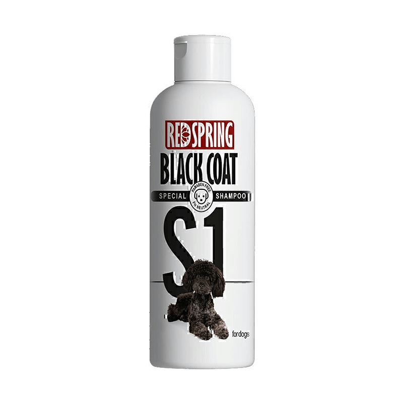 شامپو سگ S1 مخصوص مو‌های تیره و مشکی رداسپرینگ Redspring Black Coat Shampoo S1 حجم 300 میلی لیتر