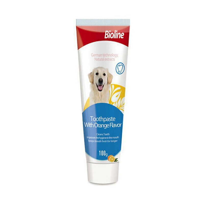 خمیر دندان سگ بایولاین با طعم پرتقال Bioline Toothpaste Orange Flavor وزن 100 گرم