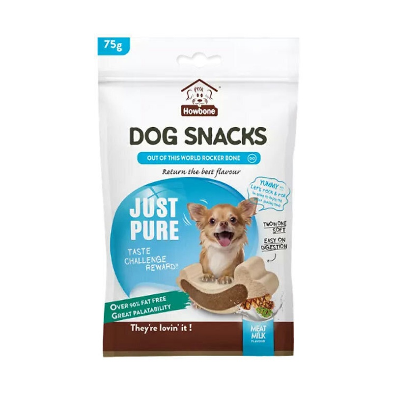استخوان تشویقی طعم شیر و گوشت هابون Howbone Dog Snacks With Meat And Milk Flavour وزن 75 گرم