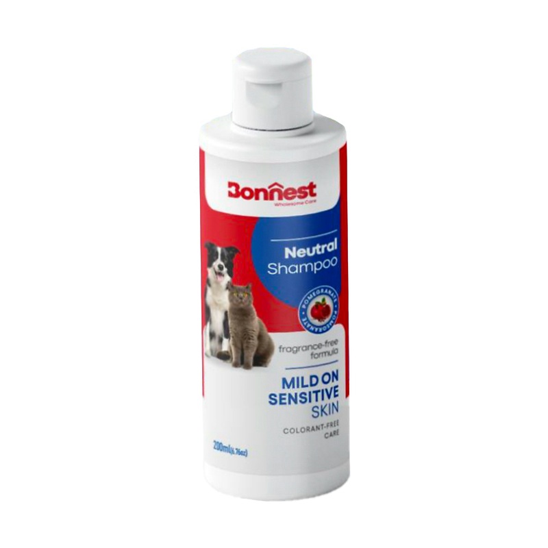 شامپو طبیعی بدون رایحه سگ و گربه بونست حاوی عصاره انار Bonnest Neutral Shampoo For Sensetive Skin حجم 200 میلی لیتر